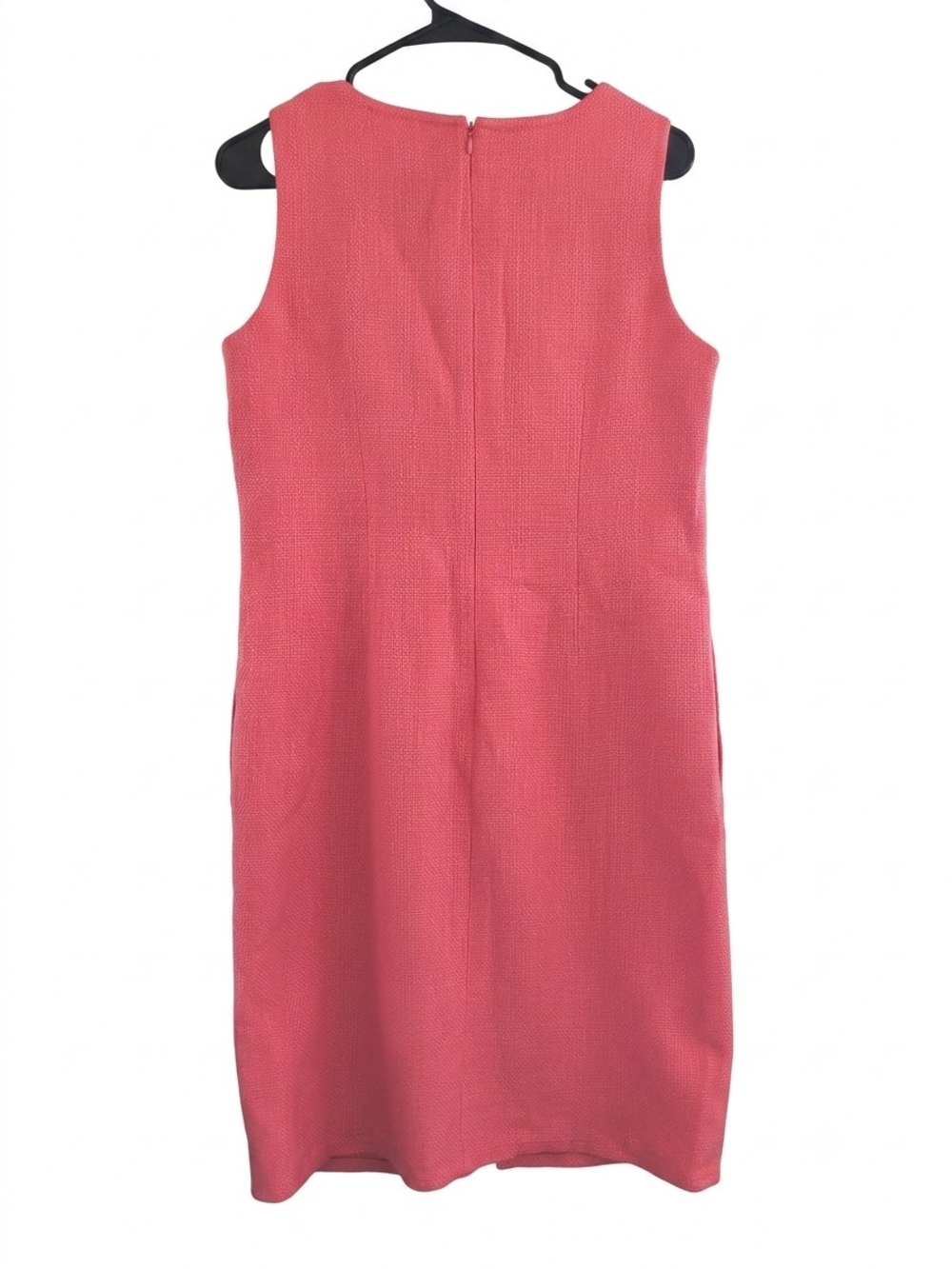 Talbots Pink Sleeveless V-Neck Midi Sheath Dress, Size 10 - Picture 3 of 10